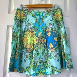 Daisy Fuentes Women's Skirt size 8 Aqua multi-color like-new EUC